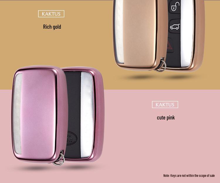 KAKTUS TPU Car Key Case for Land Rover - Soft Rubber Shell with Buckle Set