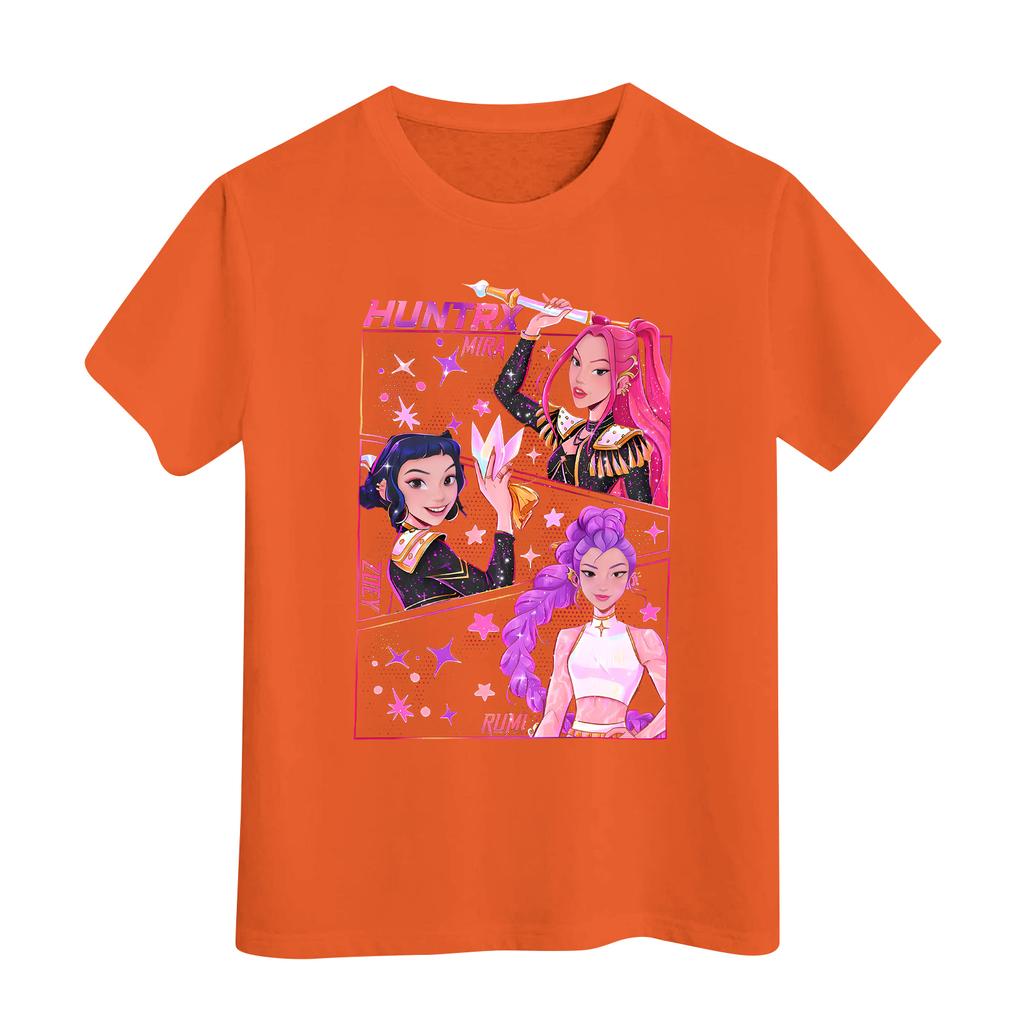 Boys Girls Round Neck Casual Printed Short-sleeved T-shirt Top