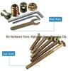 150pcs M6 Electro-galvanized Hex Cap Screws and Nuts for Furniture