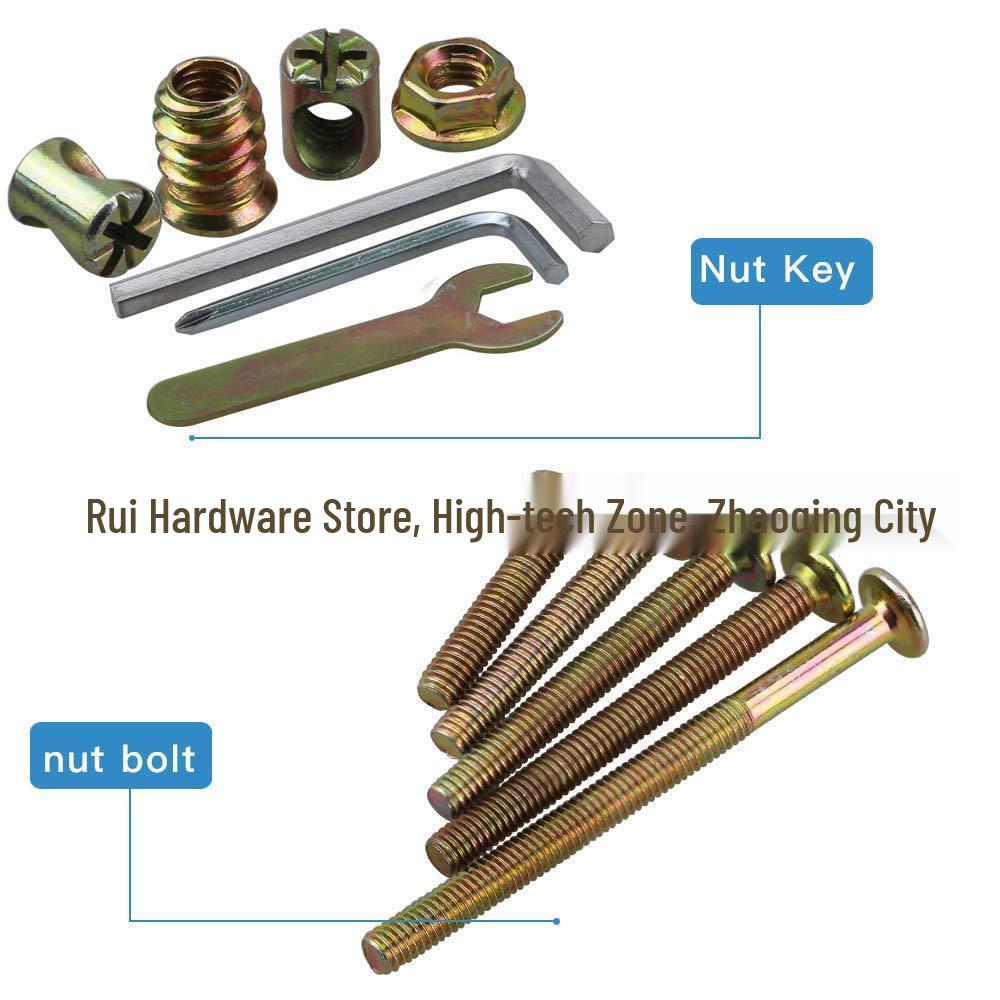 150pcs M6 Electro-galvanized Hex Cap Screws and Nuts for Furniture