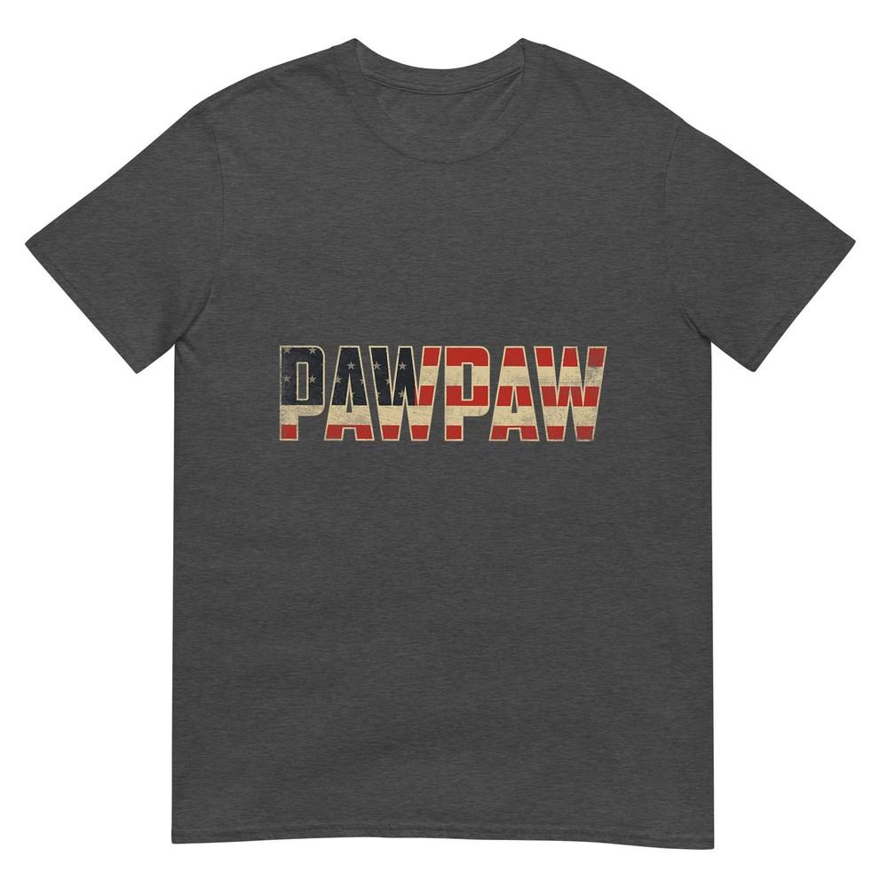 Pawpaw Bold Patriotic American Flag Fathers Day Pawpaw Tshirt
