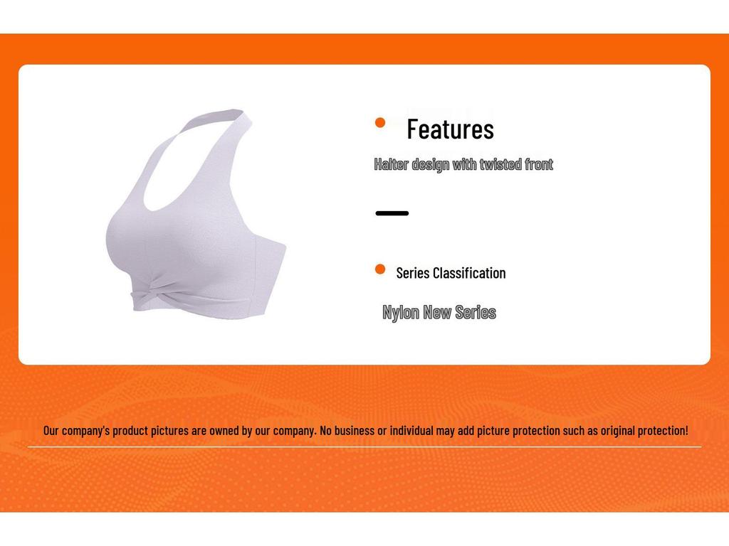 Pleated Yoga Halter: Detachable Chest Pad, Backless, Shockproof, High-Elastic Nylon Sports Tank Top