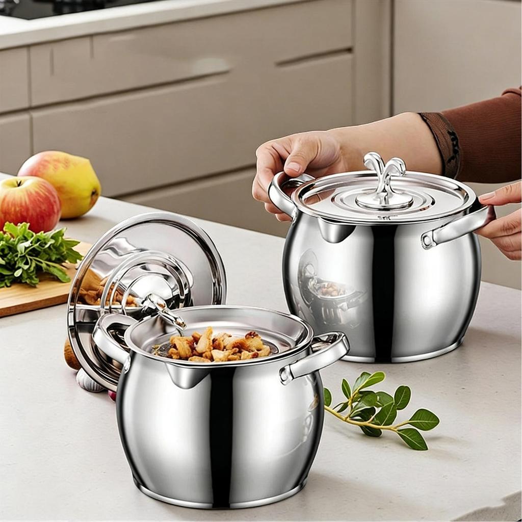 Stainless Steel Fat Storage Canisters Bacon Grease Container Grease Jar with Strainer Lid for Kitchen Cooking Baking Holiday