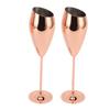 2pcs Copper Champagne Flutes Set Sturdy Thick Bottom Stainless Steel Brass Plated Champagne Glasses