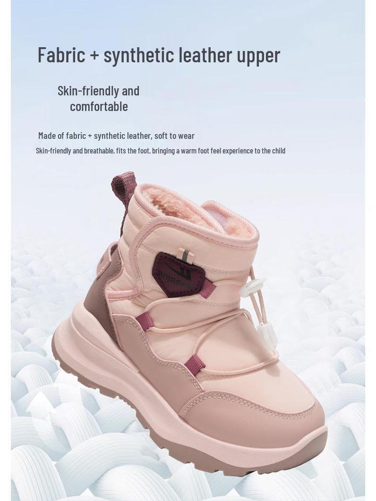 Huili Girls' Fleece-Lined Snow Boots - Warm, Thick, Cold-Proof High-Top Boots for -40°C.