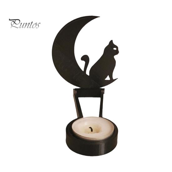 Halloween Candle Holder Metal Tealight Candle Holder with Scary Figure Silhouette Spooky Ghost Tealight Shadow Caster for Indoor Decor