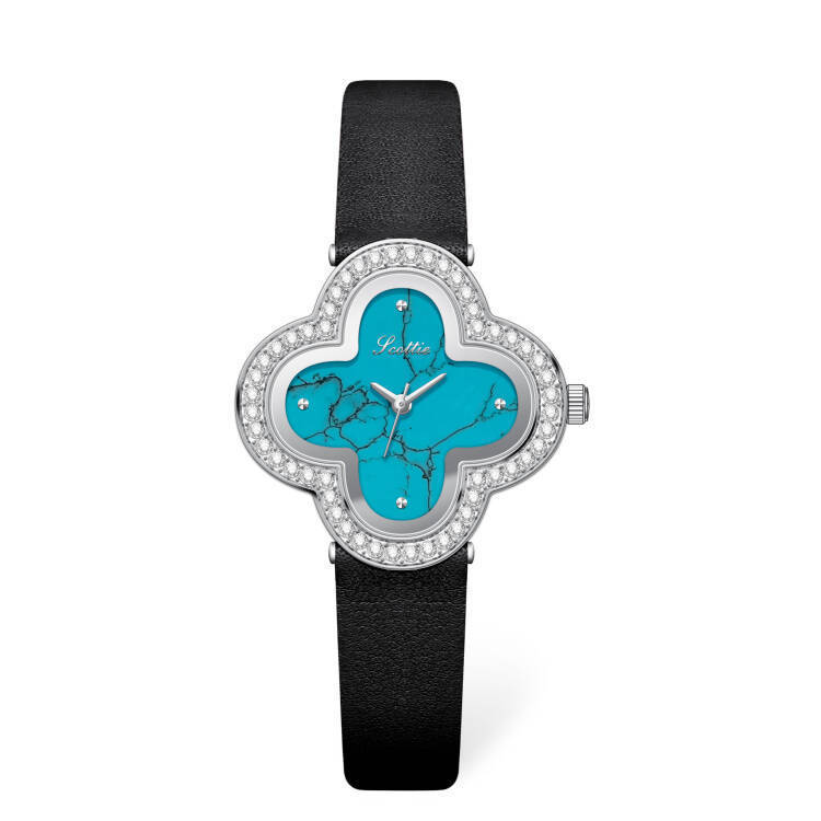 9758 Vierblättriges Kleeblatt Stahlarmband Uhrenarmband Damenuhr