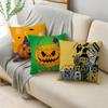 Fashion Happy Halloween Cartoon Patterns Pumpkin Ghost Linen Throw Pillowcase Decorative Cushion Cover For Sofa Livingroom Party