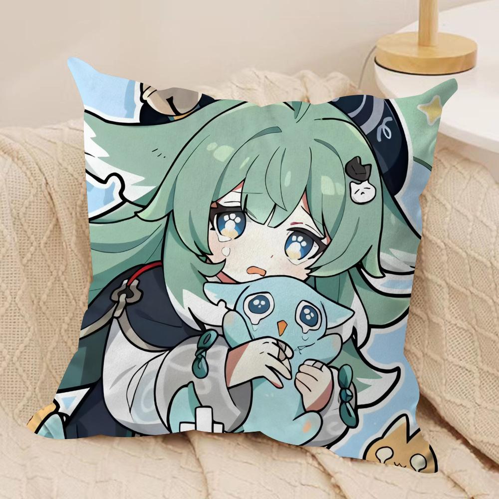 Game HHonkai Star Rail Cushion Cover Soft Plush Throw Pillow Cover  DoubleSided Printed Cushion Case  Cozy Sofa  Home Decor