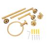 Bathroom Accessories Set Stainless Steel Wall Mounted Towel Bar Set with Toilet Paper Holder 2 Hooks for Home Bathroom