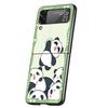 Cartoon Cute Panda Bear Case Phone Cover for Samsung Galaxy Z Flip 6 5 4 3 5G ZFlip6 ZFlip5 ZFlip4 ZFlip3 Black Hard Trend Funda
