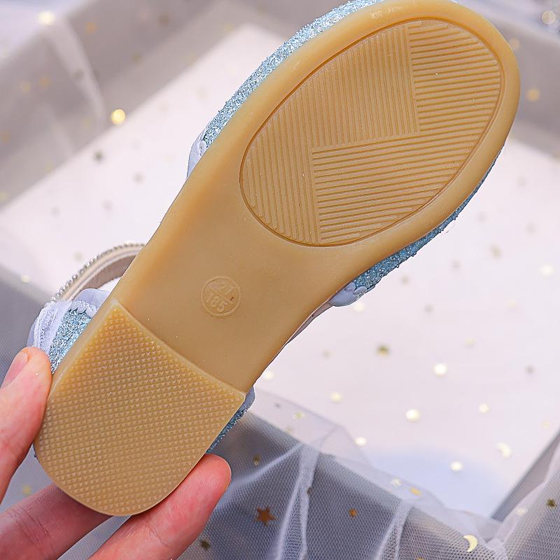 Girls' Rhinestone Sparkly Soft-Soled Sandals - 2025 Summer Princess Dance Shoes