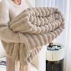 Double-Sided Plush Rabbit Winter Blanket - Soft Coral Fleece for Office, Sofa, or Bed