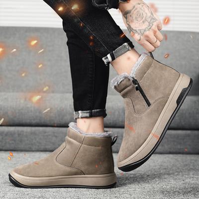 Erkek Kış Büyük Pamuklu Kar Botları Yüksek Topuklu Açık Hava Pamuklu Botlar Sıcak Stil Artı Kadife Sıcak Erkek Ayakkabıları Moda ve Rahat