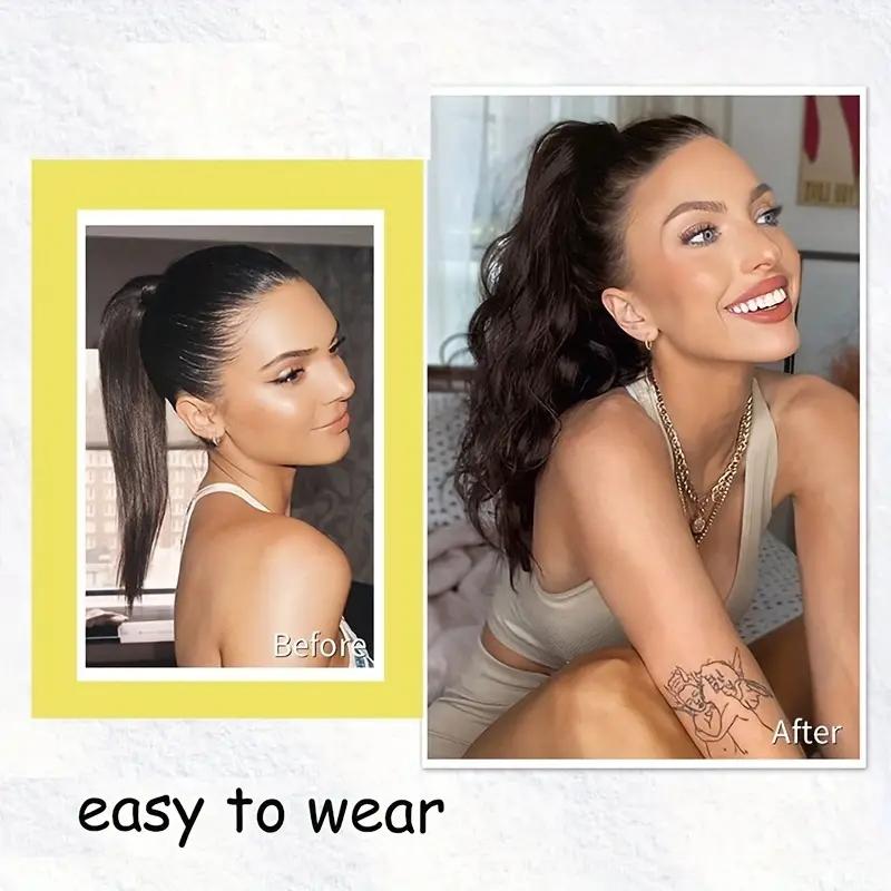 Vrstvená kudrnatá paruka s velkými vlnami a stahovací šňůrkou, vláknitý culík, paruka z culíku pro ženy, tepelně odolná paruka, jednoduchá a pohodlná na nošení