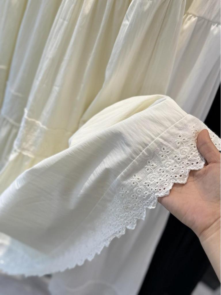 2026 Spring Korean Style Sweet Slimming A-Line Lace Patchwork Layered Cake Skirt