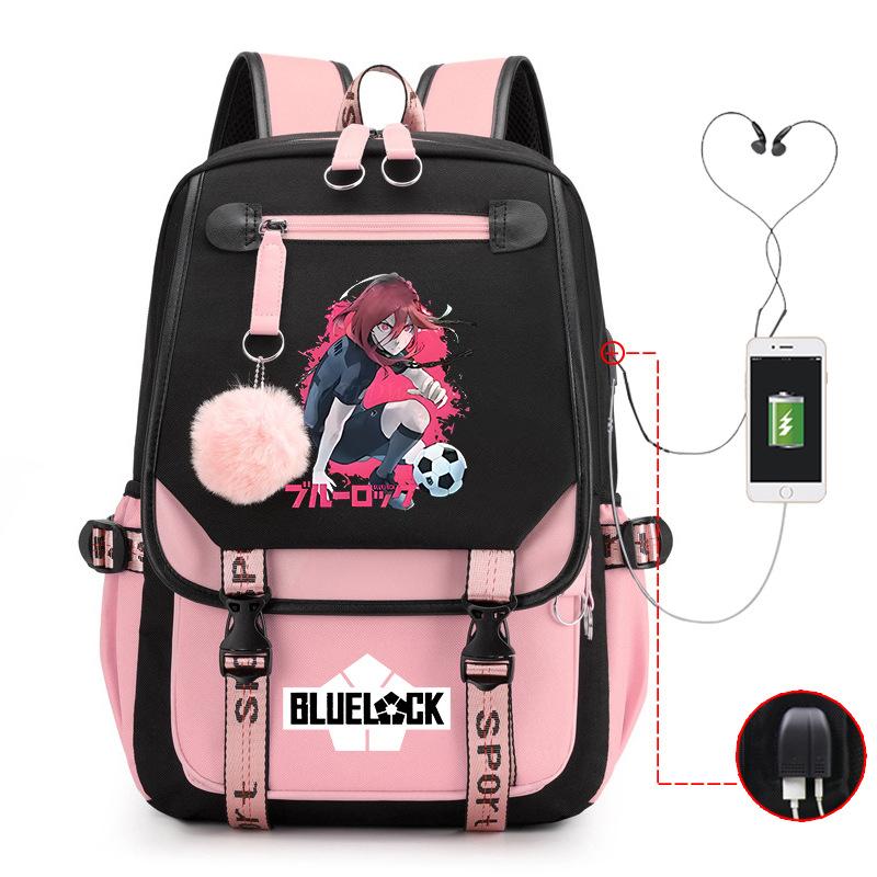 Anime Peripheral Teen Trend Backpack Multifunctional Usb Casual Student School Bag