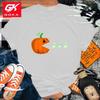Halloween Pumpkin Boo Letter Print Short Sleeve Cotton T Shirt Womens Crew Neck T Shirts Unisex Tops Casual Cool Hip Hop Tees