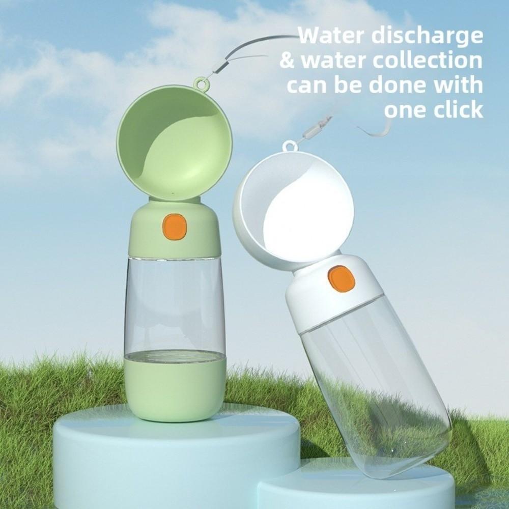 Bouteille d'eau pour animaux de compagnie 2 en 1 Transparente Facile à nettoyer Bouteille d'eau pour chien en plastique avec sangle Bouteille d'eau pour chien d'extérieur