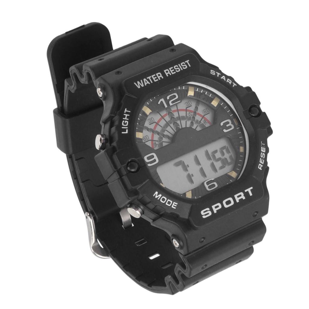 Ceas de mână sport pentru bărbați, cronograf digital, cu curea, clasic, vintage, pătrat, pentru bărbați, digital, WR50M