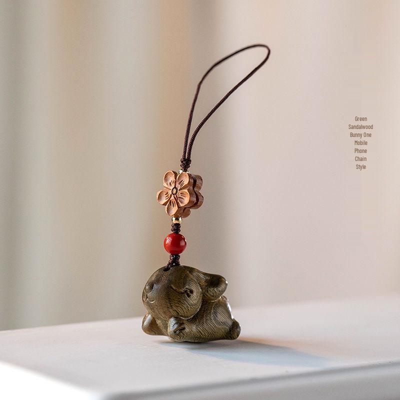 

Брелок-подвеска Сандаловый Зодиакальный Кролик - Украшение из персикового дерева для мужчин и женщин, Аксессуар для мобильного телефона, Подарок на год Бэнмин
