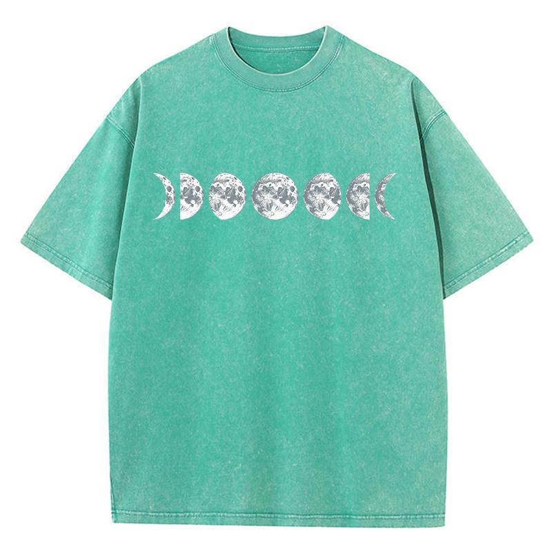 Moon Pattern Art Design Tee Clothing Men'S Versatile Youth Tshirt Aesthetic Personality T Shirts Chic Short Sleeved