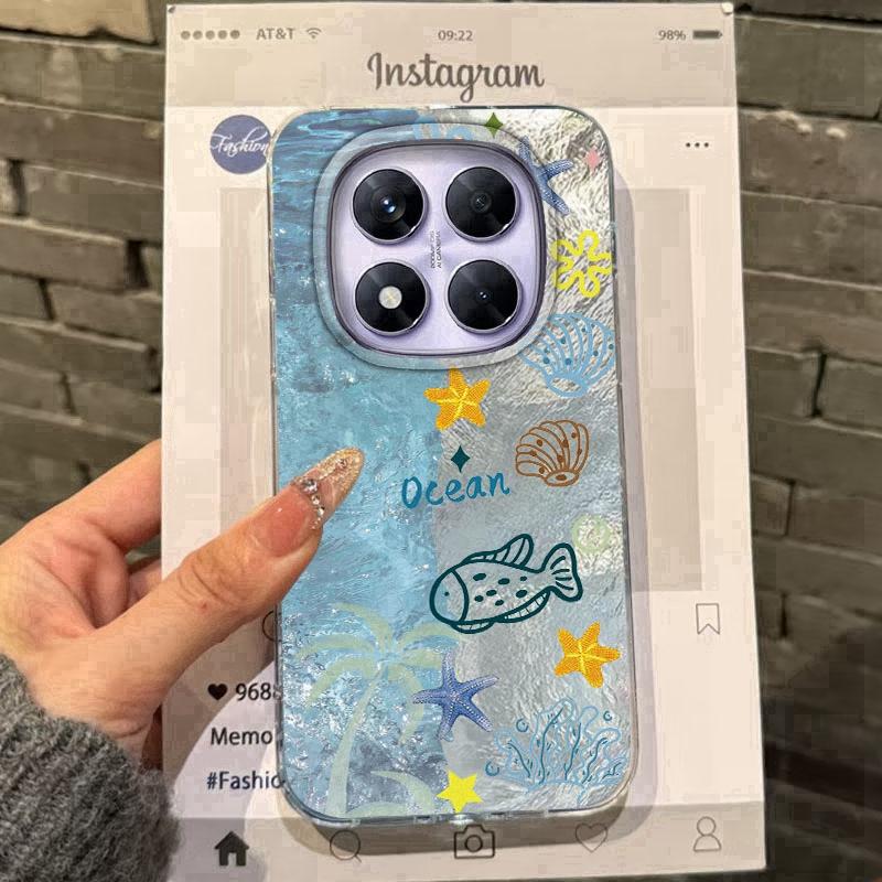 Seashell Starfish Case For Samsung A56 A16 A17 S24 S25 FE Xiaomi Redmi Note 14 13 Pro 14C A5 Huawei Honor 400 200 Lite Pro iPhone 16 Shockproof Cover