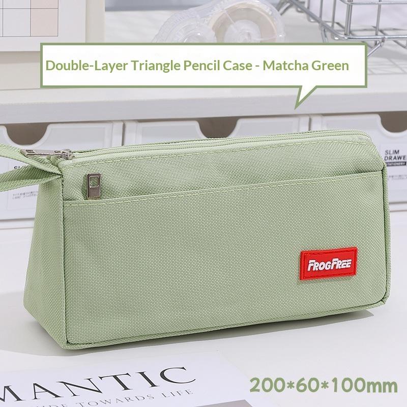 Durable Canvas Pencil Case With Large Storage Pocket Smooth Metal Zipper For School Student Stationery Storage