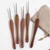 Sandalwood Handle Crochet Hook Handmade Crafts Stainless Steel Crochet Hook  Doll Weaving Tool
