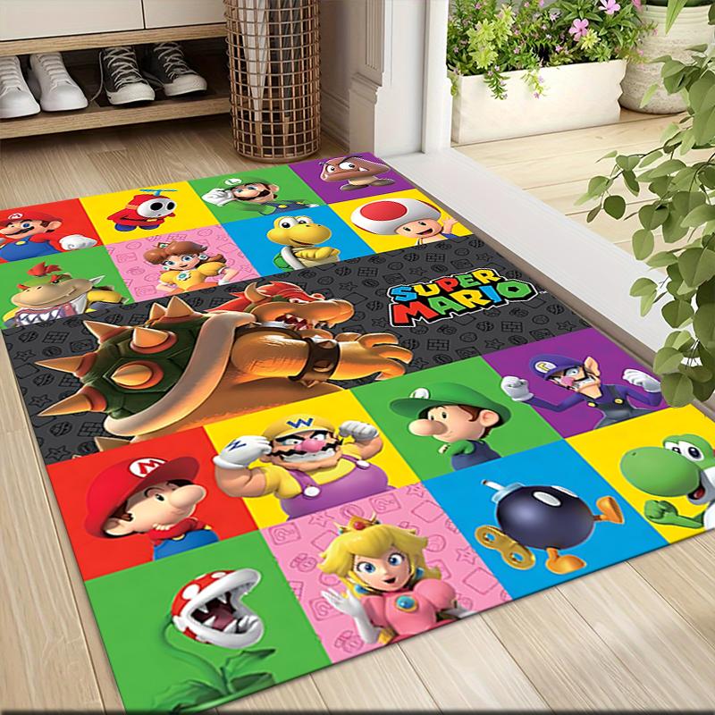 Super Mario Characters Carpet Rug Soft Washable Anti Slip Home Living Room Sofa Mats Personalized Christmas Rug