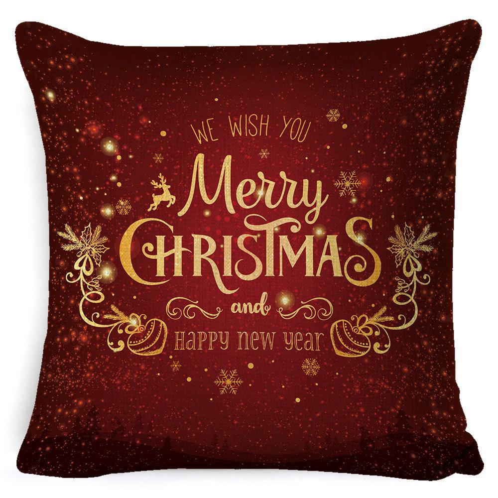 Christmas Pillowcase Home European Linen Sofa Cover Cushion Cushion Pillowcase Back Cushion