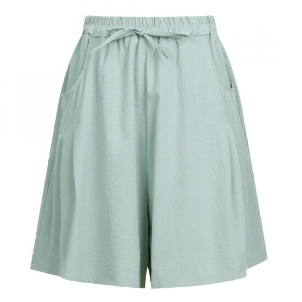 Shop Ladies Bow Sugar Pintuck Loose Summer Band Shorts Skyblue Pic Wpt 20743
