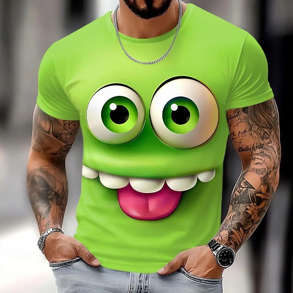 

Facial 3D Printing Casual Fashion Daily Party Men T-shirt Summer Outdoor Sports Holiday Quick Dry Breathable Street Short Sleeve 6XL