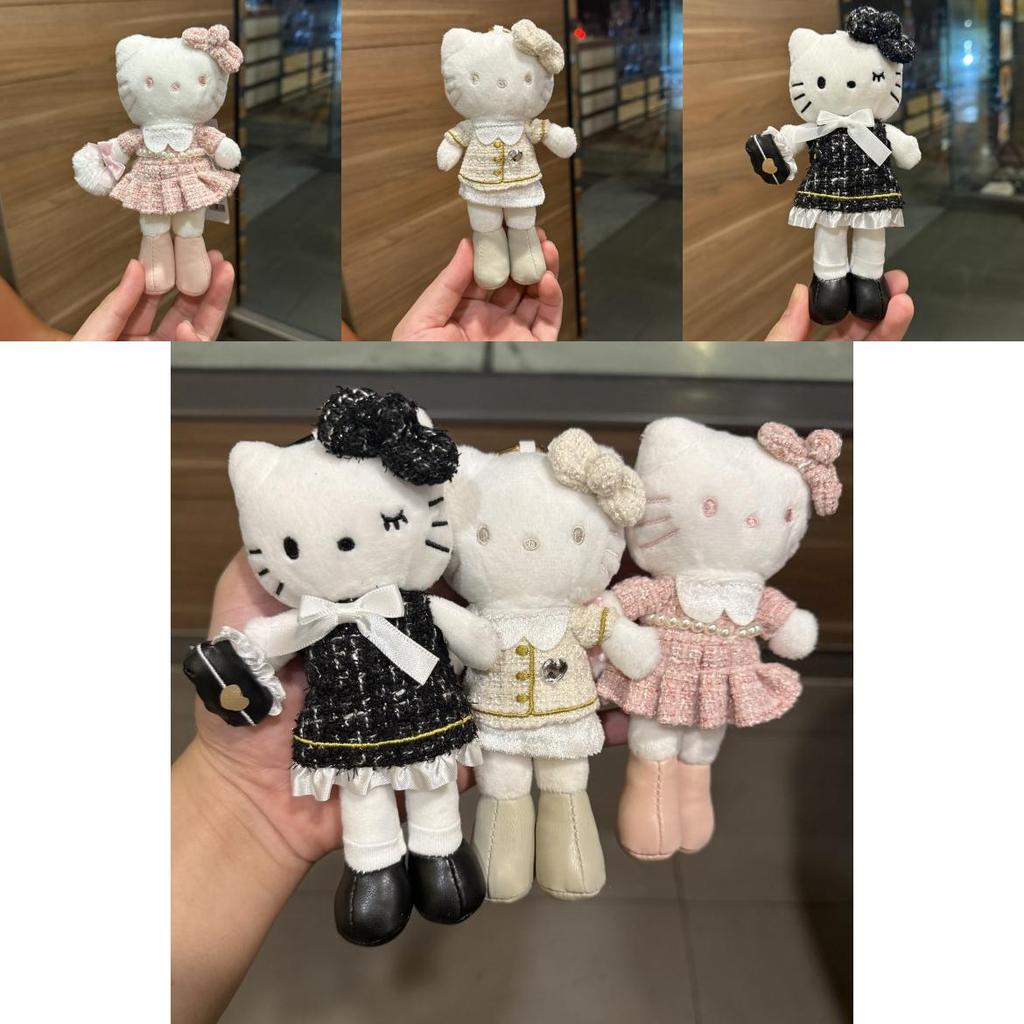 Long Leg Hello Kitty Plush Pendant With Dress And Bow Decoration For Girls Backpack Decor