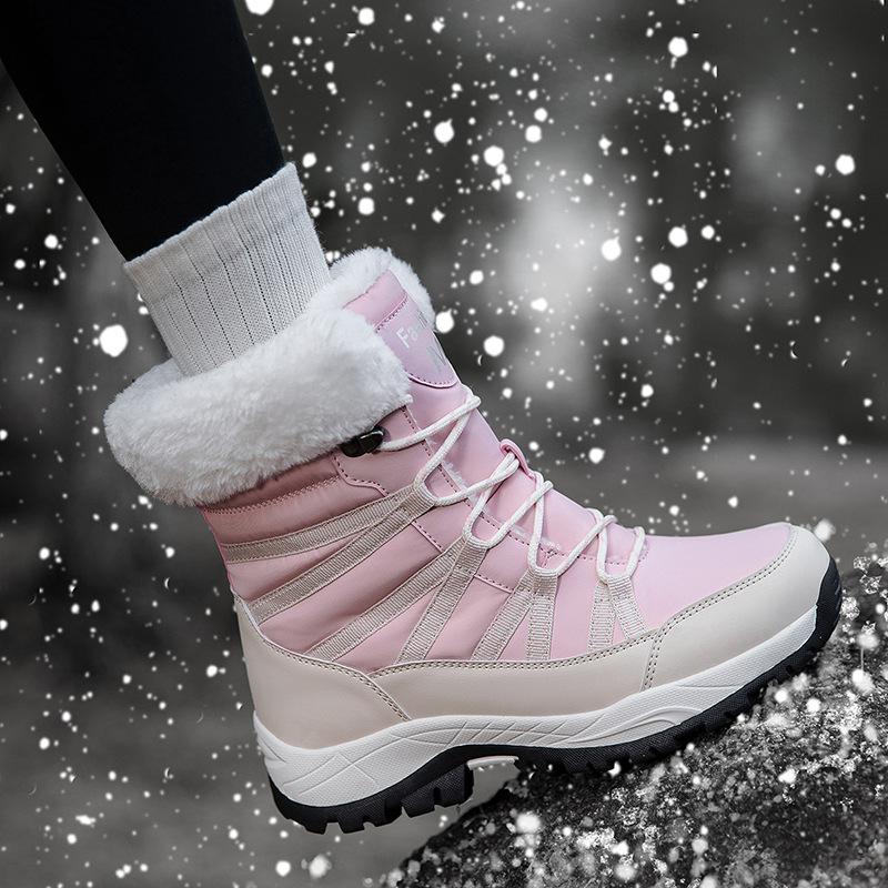 Large Size Cotton Shoes Snow Boots Winter Warm Medium Boots Piled Thickened Outdoor Mountaineering Boots