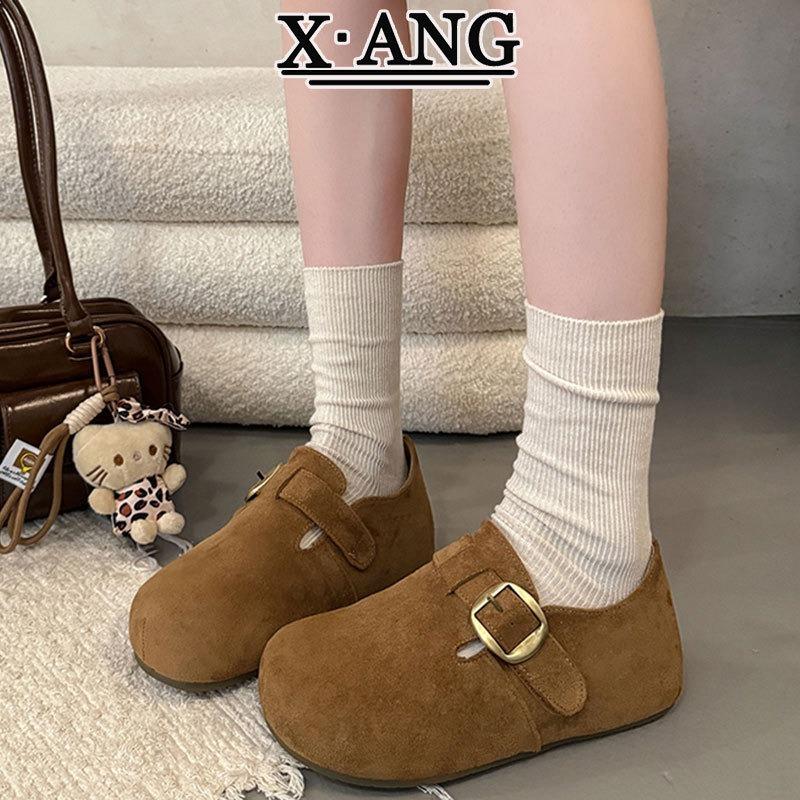 Cowhide version inner height-increasing women's shoes all-inclusive autumn new one-pedal single shoes casual child
