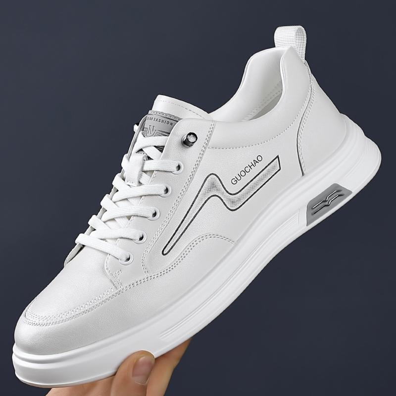 Fashion Fashion Men's Small White Shoes Casual Leather Shoes Outdoor Travel Skateboard Footwear Treking Footwear All-match Male Sneakers