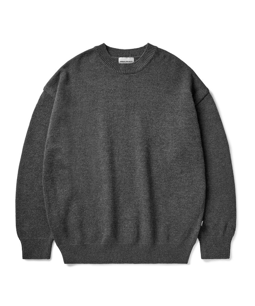 MINIMALPROJECT Wool Embroidered Round Knit Mnt103 [Drak Gray]
