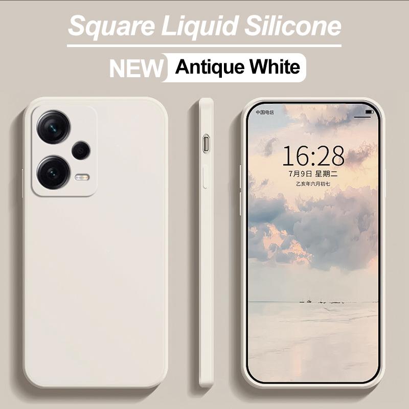 

Для Redmi Note 12 Pro Чехол Квадратный жидкий силиконовый чехол для телефона Xiaomi Redmi Note 12 Pro Plus Note12Pro 4G Note12 Pro Мягкий чехол Redmi Note 12 Pro 5G белый