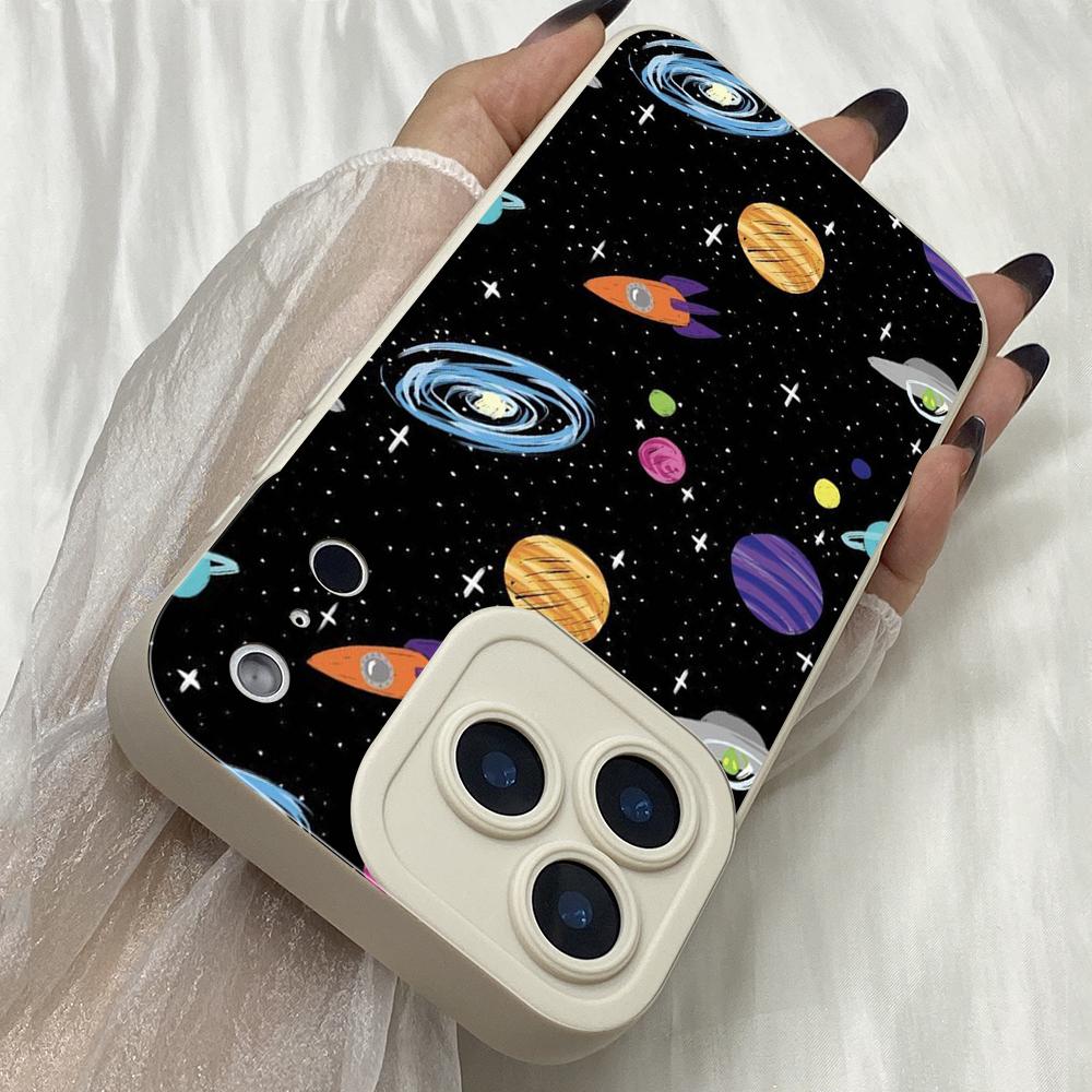 M284 Black White Moon Stars Space Astronaut art Angel Eyes Soft Phone Cases for iPhone Samsung Xiaomi Rdemi Huawei Honor Infinix Realme OPPO All Model