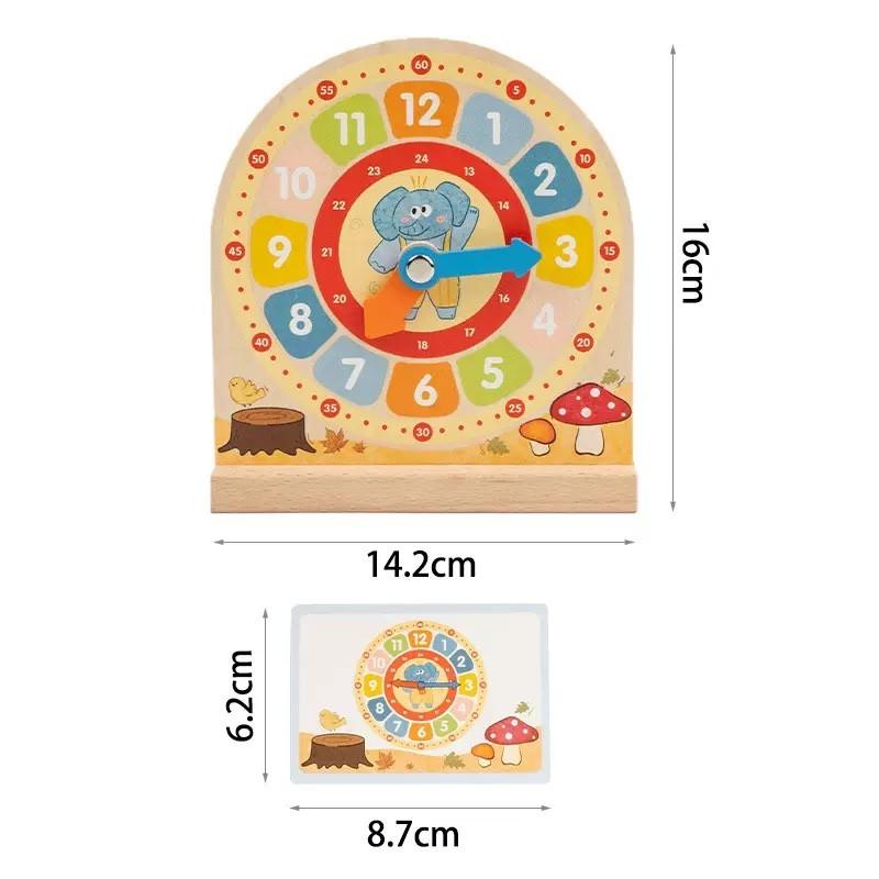 Montessori Educational Learning Toys Wood Clock Game for Children to Learn Reading Time Early Teaching Aids Basic Skill Practice