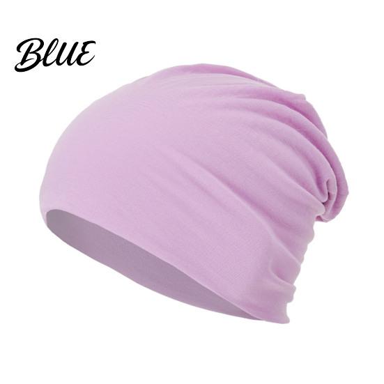 Windproof Spring And Autumn Headwear Slouchy Hip-Hop Hat Solid Color Soft Chemo Headwear Breathable Fabric Sun Protection Hat Lightweight Cancer Cap