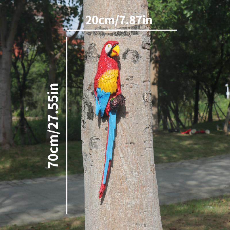 Golden Macaw Pendant Garden Sculpture - Resin Bird Home Décor