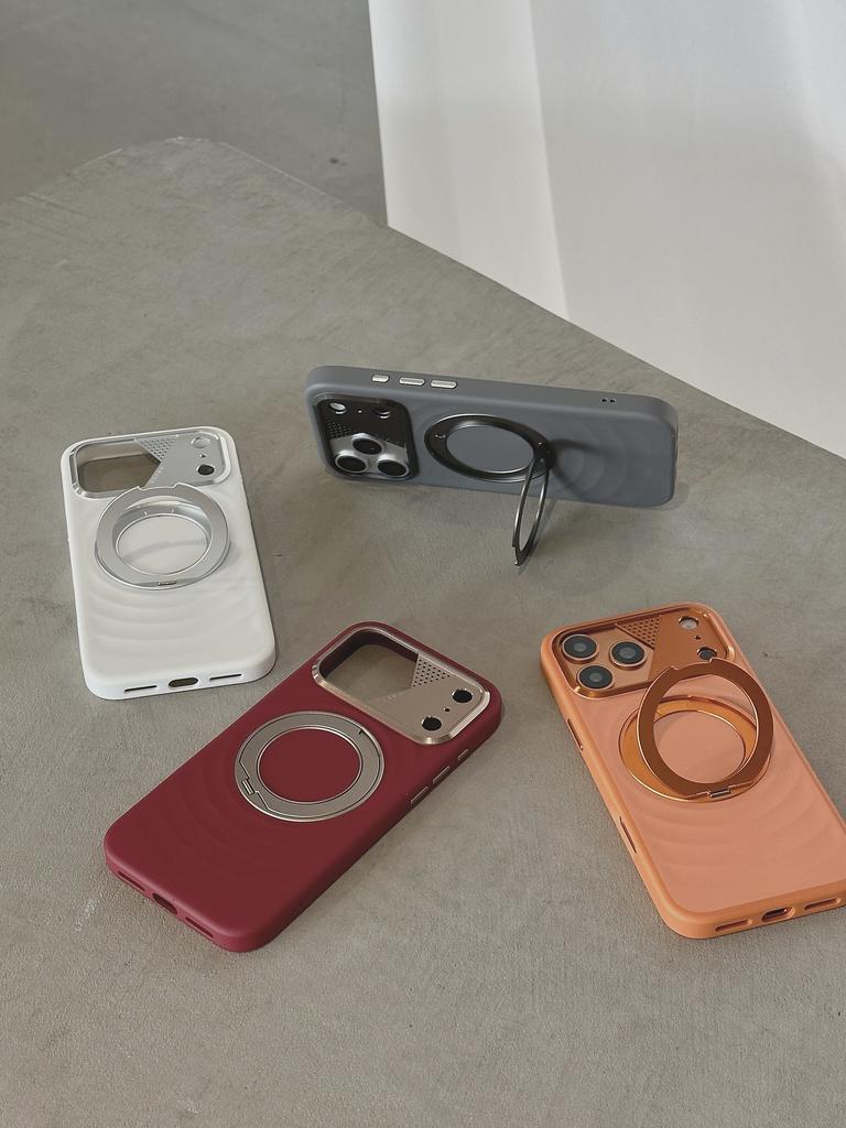 360-degree Rotating Bracket Magnetic Solid Color Phone Case for iPhone 17 Pro max Hardware lens protection For Magsafe Cover