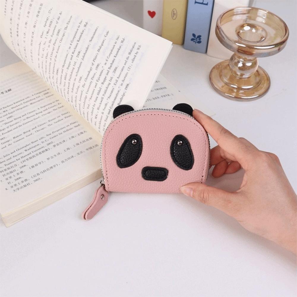 Mini Panda Card Holder Zipper Women Wallet Fashion PU Leather Coin Purse  Outdoor