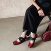 Square head retro Mary Jane single shoes gentle word with flat temperament spring and autumn small leather shoes evening shoes