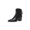 Premium pointed thick heel short boots women's 2025 autumn and winter velvet leather high heel short boots side zipper Chelsea boots