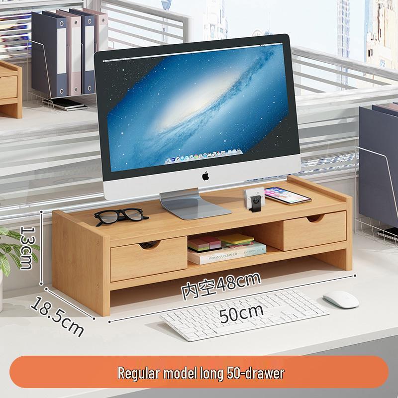 Double-Layer Desktop Monitor Riser & Keyboard Organizer