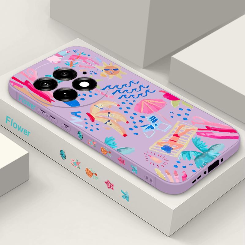Case For OnePlus 15 13 13T 12 Cartoon Vacation Painting Shockproof Bumper Soft Silicone Cover For Oneplus Nord 5 13R 12R 11R 5G