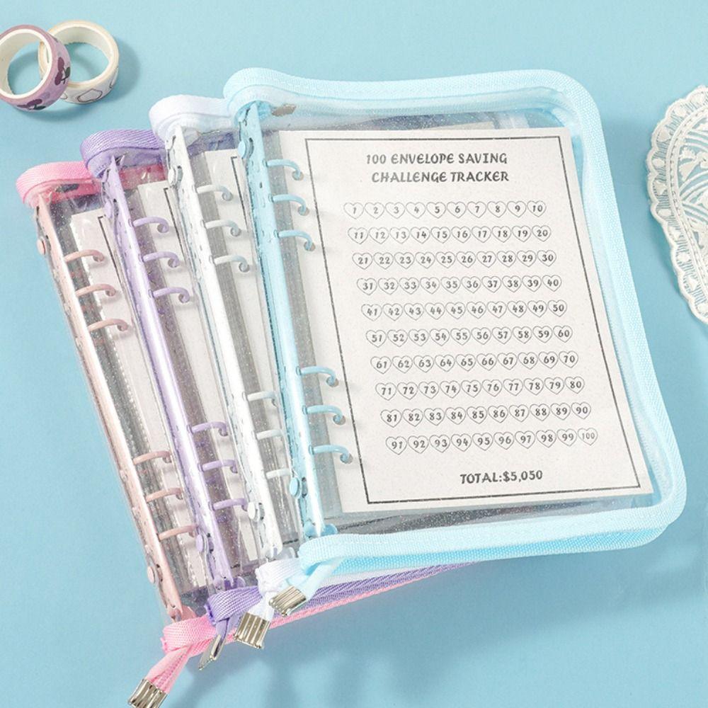 

Tear Resistant 100 Days Envelope Challenge Waterproof Savings Challenges Book Stationery синій